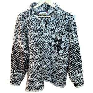 Vintage Nordic Fair Isle Wool Grandpa Pullover Sweater - M
